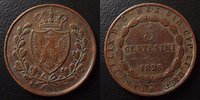 Italie, Italia, Sardaigne, Sardinien 5 centesimi Sardaigne, Sardinien, Italie, Italia, 5 centesimi 1826 MV, KM.100.2 TTB -
