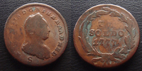 Italie, italia, Habsburg, etats Italiens 2 soldo Italie, Italia, Italien, Habsburg, Etats Italiens, Maria Thérésa, 2 soldo 1777 S, Milan, 23,2 mm, 7,84 grms, KM.186 B à TB -