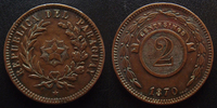 Paraguay 2 centesimos PARAGUAY, 2 centesimos 1870, KM.3 Petits coups sinon TTB -