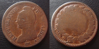 Directoire DIRECTOIRE, surfrappe du 2 décimes AN ?, 19,63 grms, G.185 B à TB Rare! -