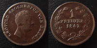Allemagne, Deutschland, Baden, Bade 1 kreuzer BADEN, 1 kreuzer 1842, Leopold, TB à TTB -