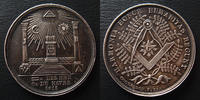 Francs Maçons Jeton Francs Maçons, Jeton Maçonnique en argent de 30 mm, DES HHH O DU HAVRE, coquardon F 33, petits coups sinon TTB à SUPERBE - silve -