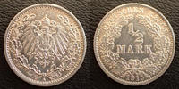 Allemagne, Deutschland, Empire, Kaisereich 1/2 Mark 1/2 Mark 1915 A, J.16 SUPERBE -