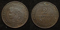 France 2 centimes 2 centimes Cérès 1888 A, Paris, Gad.105 SUPERBE -
