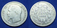 France 50 centimes NAPOLEON III, 50 centimes 1856 D Lyon, Gad.414 B à TB/TB+ -