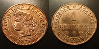 France 1 Centime 1 Centime Cérès 1875 A, Paris, Gad.88 légèrement lustrée sinon SUPERBE -