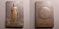 Occupation de la Rhenanie, Ruhr bronze Occupation de la Rhenanie, Ruhr, Fédération des anciens de lRhenanie et de la Ruhr, 1918-1930, plaquette en bronze de 86,5x57 mm -