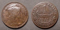 France 1 centime 1 centime Daniel Dupuis 1912, Gad.90 quelques traces sinon TTB+ -