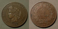 France 10 centimes 10 centimes Cérès Oudiné 1896 A Torche, gad.265a Bon TTB Rare!! -