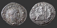 Roman Empire antoninian PHILIPPUS Arabs, PHILIPPE I l'arabe, antoninian Rome en 244-247, ROMAE AETERNAE, Rome assise à gauche, 4,62 grms, RIC.45 SUP/ P. -
