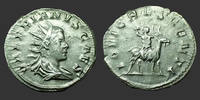 Roman Empire antoninian VALERIAN II, VALERIEN II, César, antoninian Cologne en 255, IOVI CRESCENTI Valérien chevauchant une chèvre, 3,38 g, RIC.3 P.SUP -