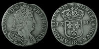 France 11 sols LOUIS XIV, 11 sols de Strasbourg 1710 BB, 21mm, 2,99 grms, Gad.135 TB à TTB -