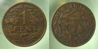 Pays Bas / Hollande 1 cent PAYS BAS, NETHERLAND, HOLLANDE, 1 cent 1913, TTB -