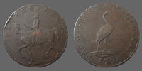 Grande Bretagne, Great Britain, Angleterre half penny Petersfield, Great Britain, Grande Bretagne, half penny token 1793, petits coups sur tranche, TTB -