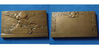 Armée, Militaire, Char d'assaut, blindés bronze Chars d'assaut, Tank, Panzer, médaille plaquette en bronze 96x55mm, Les chars avant-garde de la victoire, par Morlon, SUP+ -