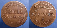 Théatre, Cinéma jeton Théatre COMTE devenu le Bouffe parisien, jeton de 27mm 1826-1855, bon pour 4 personnes, TTB -