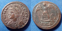 Roman Empire follis ou nummus CONSTANTINOPOLIS, Constantin Ier, constantinus Magnus, follis ou nummus Alexandria en 333-335, victoire à gauche, 17mm, 3,32 grm -