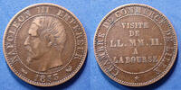 France 5 centimes NAPOLEON III, 23-24 Septembre 1853, Visite Impérial à la bourse de Lille, module du 5 centimes, VG.3367 TTB -