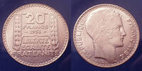 France 20 Francs 20 Francs Turin 1933 rameaux longs, Gad.852 légères traces sinon SUP -