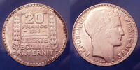 France 20 Francs 20 Francs Turin 1933 rameaux longs, Gad.852 TTB à SUP -