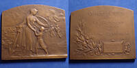 Assurance Générale bronze ASSURANCE GENERALE, plaquette en bronze 64x76mm, offert par la compagnie à l'occasion de son centenaire en 1919, par Raoul Lamou -