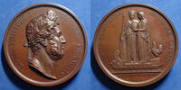 Retour des cendres de Napoléon I Louis Philippe, médaille en cuivre, 1840, retour des cendres de Napoléon, arrivée à Cherbourg, par Galle F. 68mm, 161,73 grm, SU -