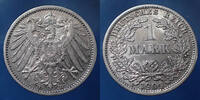 Allemagne, Deutschland, Empire, Kaisereich 1 Mark 1 Mark 1904 D, Kaiserreich, Empire Allemand, argent, J.17 TTB - silver -