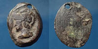 Roman Empire bronze Téssère, Tessera, anonyme, époque antique indéterminée, bronze 13x16mm, tête casquée à gauche, uniface, 2,42 grammes, Percée, TT -