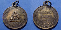 Révolution de 1848 Révolution de 1848, France, médaille avec bélière par Pillart, 22-24 Février, coq, globe et foudre, 31mm, TTB+ -