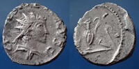 Roman Empire antoninien TETRICUS II, antoninien en argent de bas titre, frappe barbarisée, type RIC.258, très rare frappe en argent!! 15mm, 2,01 grms, B -