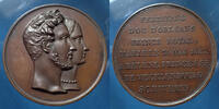 Duc d'Orléans sous Louis Philippe Duc d'Orléans, médaille en cuivre (sans poinçon), mariage avec Hélène de Mecklembourg, 1837, 41mm, 32,99 g, quelques traces, SUP -