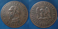 France 10 centimes NAPOLEON III, monnaie satirique, module du 10 centimes en 32mm, Napoléon le misérable, 2 Septembre 1870, TTB -