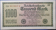 Allemagne, Deutschland, Weimar republik, Républiqu 1000 mark Weimar, Républik, République, banknote, billet de 1000 mark 15.09.1922, Neuf -