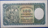 Tchecoslovaquie, Czechoslovakia 100 korun Czechoslovakia, Tchecoslovaquie, billet de 100 korun 1945, spécimen, timbre, P.21S SPL à NEUF -