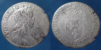 France Ecu à la mèche longue LOUIS XIV, Demi Ecu à la mèche longue 1651 I Limoge, demi Ecu, 32mm, 13,08 grms, Gad.169, DY.1470A, B à TB -