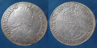 France 1/2 Ecu LOUIS XIV, Demi Ecu à la mèche longue, 1/2 Ecu 1650 F Angers, Gad.169, DY.1470, 32mm, 12,81 grms, B à TB -
