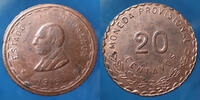 Mexique, Mexico, Mexican 20 centavos Mexico Oaxaca, Mexique, 20 centavos 1915 initiales TM au revers, KM.732, 11,82 grms, petites tâches à l'avers sinon SUP/SUP+ -