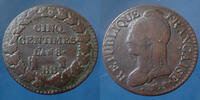 Directoire 5 Centimes 5 Centimes dupré AN 8 BB Strasbourg, cinq centimes, Directoire, Gad.126a TB/TB+ -