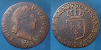 France 1/2 sol LOUIS XV, 1/2 sol à la vieille tête 1700 S, L4L.521, 5,72 grms TB -