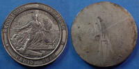 Exposition universelle Exposition Universelle de 1878 à Paris, médaille uniface en étain 52,5mm, 46,27 grms, TTB -