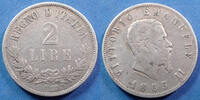 Italie, Italia, Italien Italie, Italia, Vittorio Emanuele II 2 lires 1863 Naples, Napoli, Gig.58 TB/TB+ -