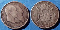 Belgique, Belgie, Belgien 1 franc Belgique, Belgie, Belgien, 1 franc, leopold I et Leopold II 1830-1880, KM.38 TB -