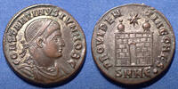 Roman Empire nummus CONSTANTINUS II Caesar, CONSTANTIN II César, nummus Nicomedia en 328-329?, variété avec le diadème plein !!, RIC 157 Var., 18mm, -