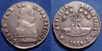 Bolivie, Bolivia, Bolivian 1/2 sol Bolivia, Bolivie, Bolivian, Potosi, 1/2 sol (sole) 1830 JL, KM.93.2a, 16mm, 1,79g, TTB+ -