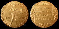 Russie, Russian, Russia Ducat Russia, Russie, Nicholas I, Ducat d'or 1849, imitation du ducat des pays bas, KM.83.2, 20,5mm, 3,46g, SUP - gold -