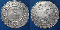Tunisie, Tunisia 2 francs Tunisie, Tunisia, 2 francs en argent 1911 A Paris, KM.239 petits coups sur tranche sinon TTB+ - silver -