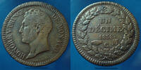 Monaco Monaco, Honoré V, un décime 1838 MC, G.MC 105 TTB/TTB+ -