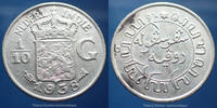 Indes Hollandaise, Netherland India gulden Netherlands India, Indes Hollandaises, 1/10 de gulden 1938, KM 318 petites tâches à nettoyer, SUP à FDC -