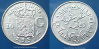 Indes Hollandaise, Netherland India gulden Netherlands east India, Indes Hollandaises, 1/10 de gulden 1937, KM 318 SPL -