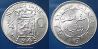 Indes Hollandaise, Netherland India gulden Netherlands India, Indes Hollandaises, 1/4 de gulden 1945 S, KM 319 SUP à FDC -